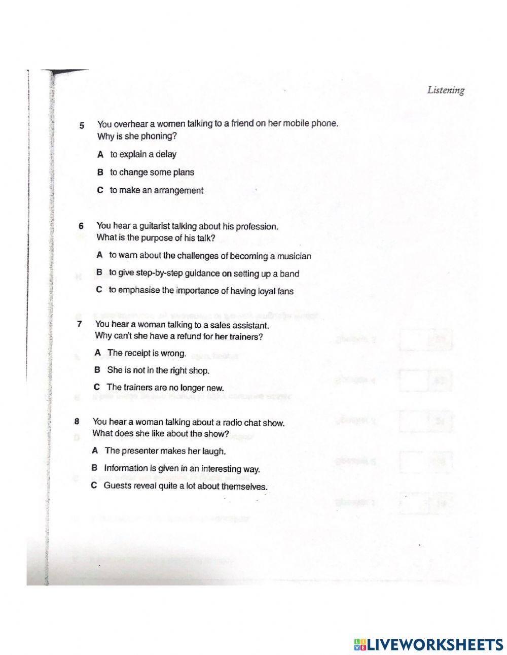 FCE mock listening t1