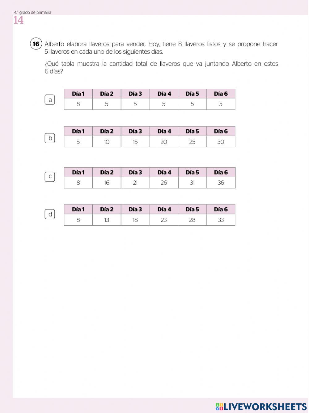 Evaluación diagnóstica 4to de primaria parte 2