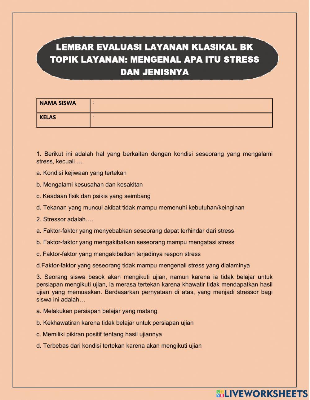 Lembar evaluasi bimbingan konseling