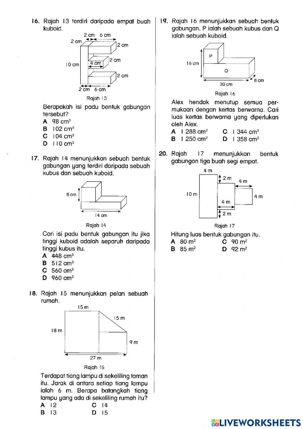 Matematik T6 Ruang - Penyelesaian Masalah B