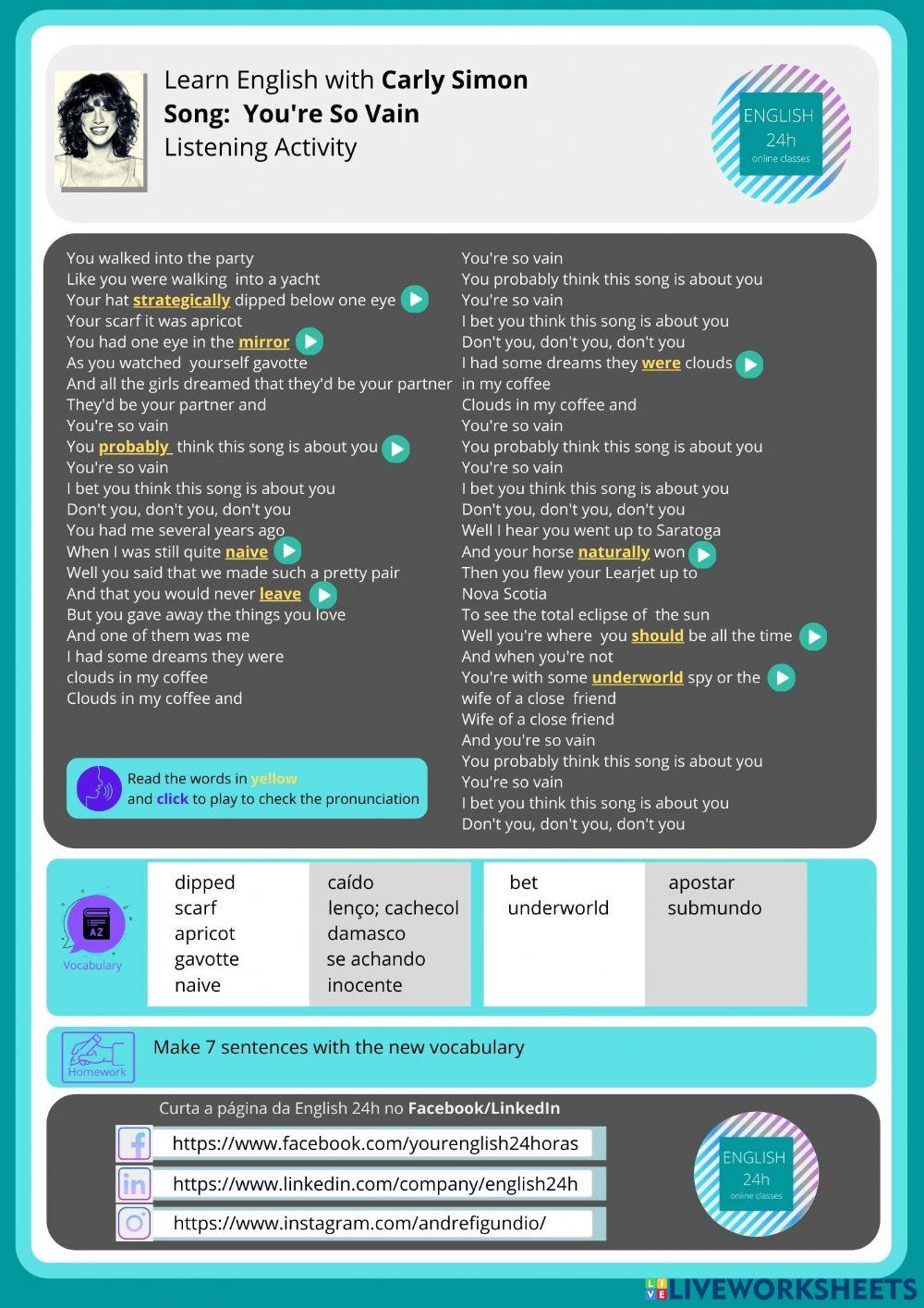 Learn English with Carly Simon- Part 2