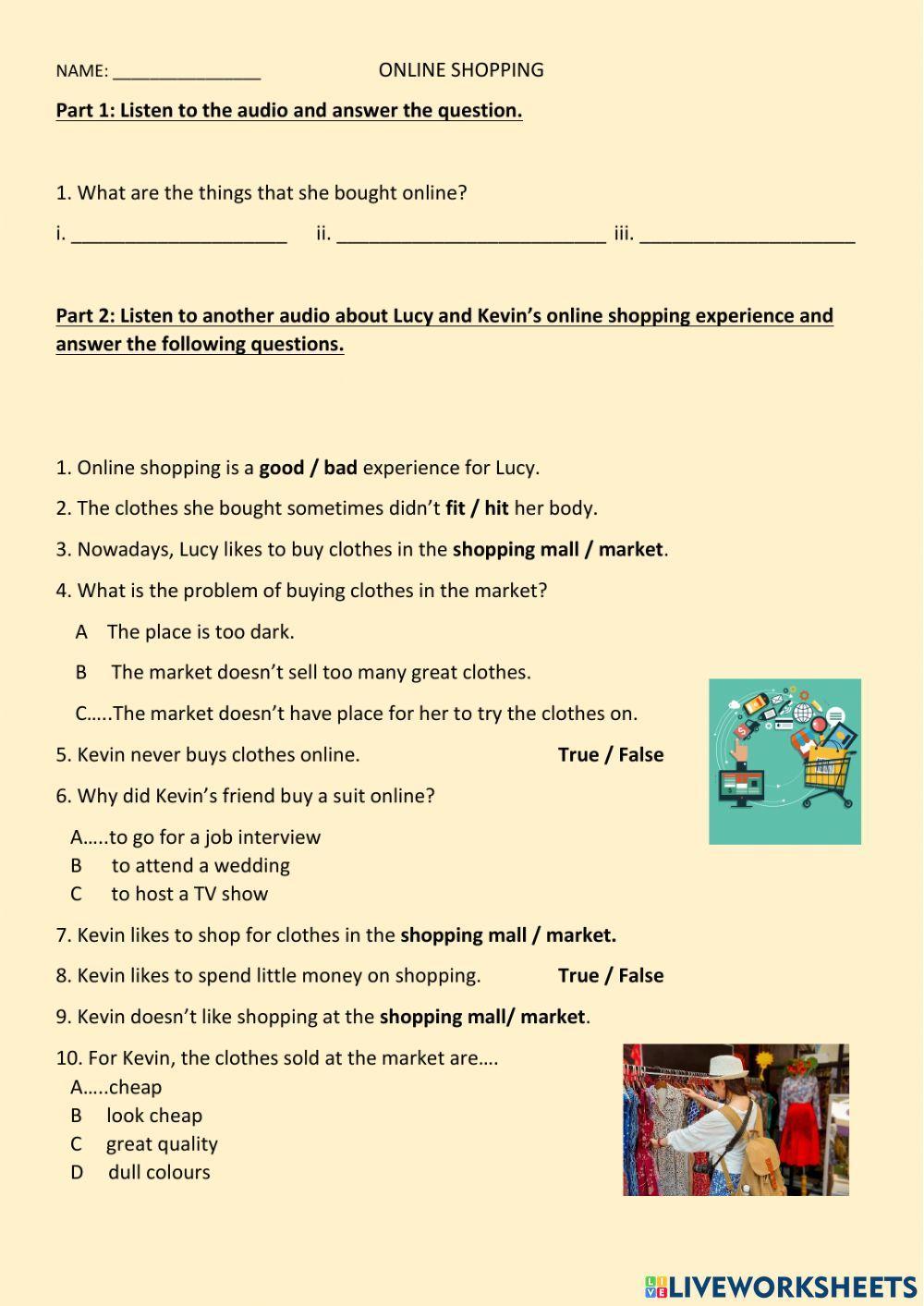 Online shopping-listening