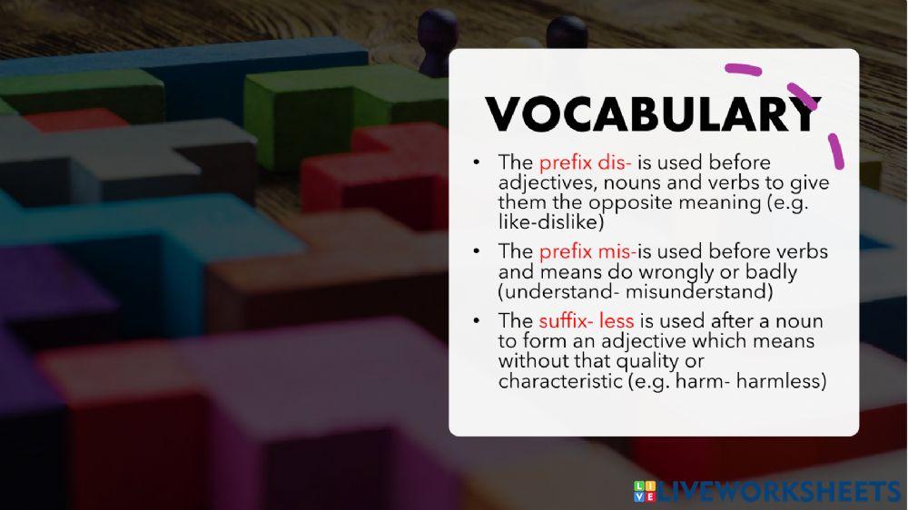 Vocabulary unit8 form 4