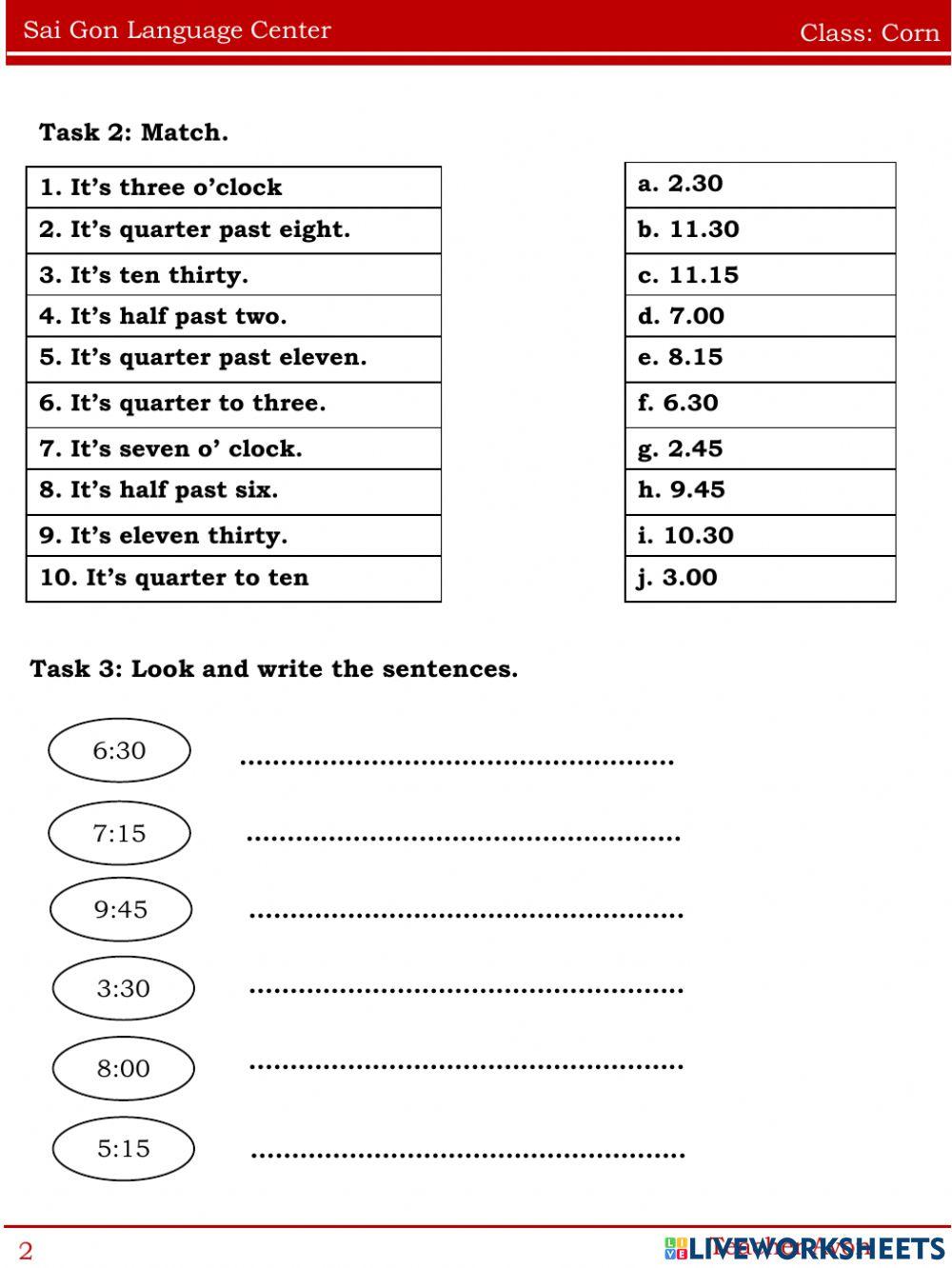 Worksheet Corn