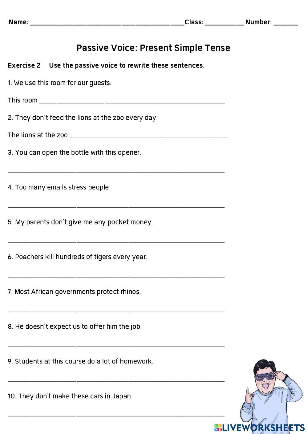 Active Voice and Passive Voice: Present Simple Tense