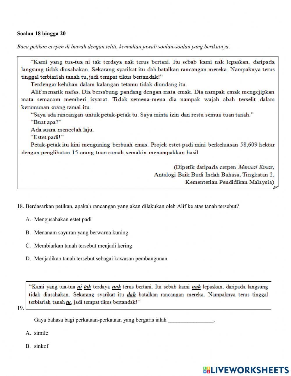 Latihan Sistem Bahasa