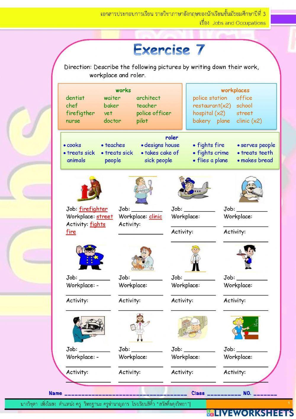 Jobs and Occupations Test 6