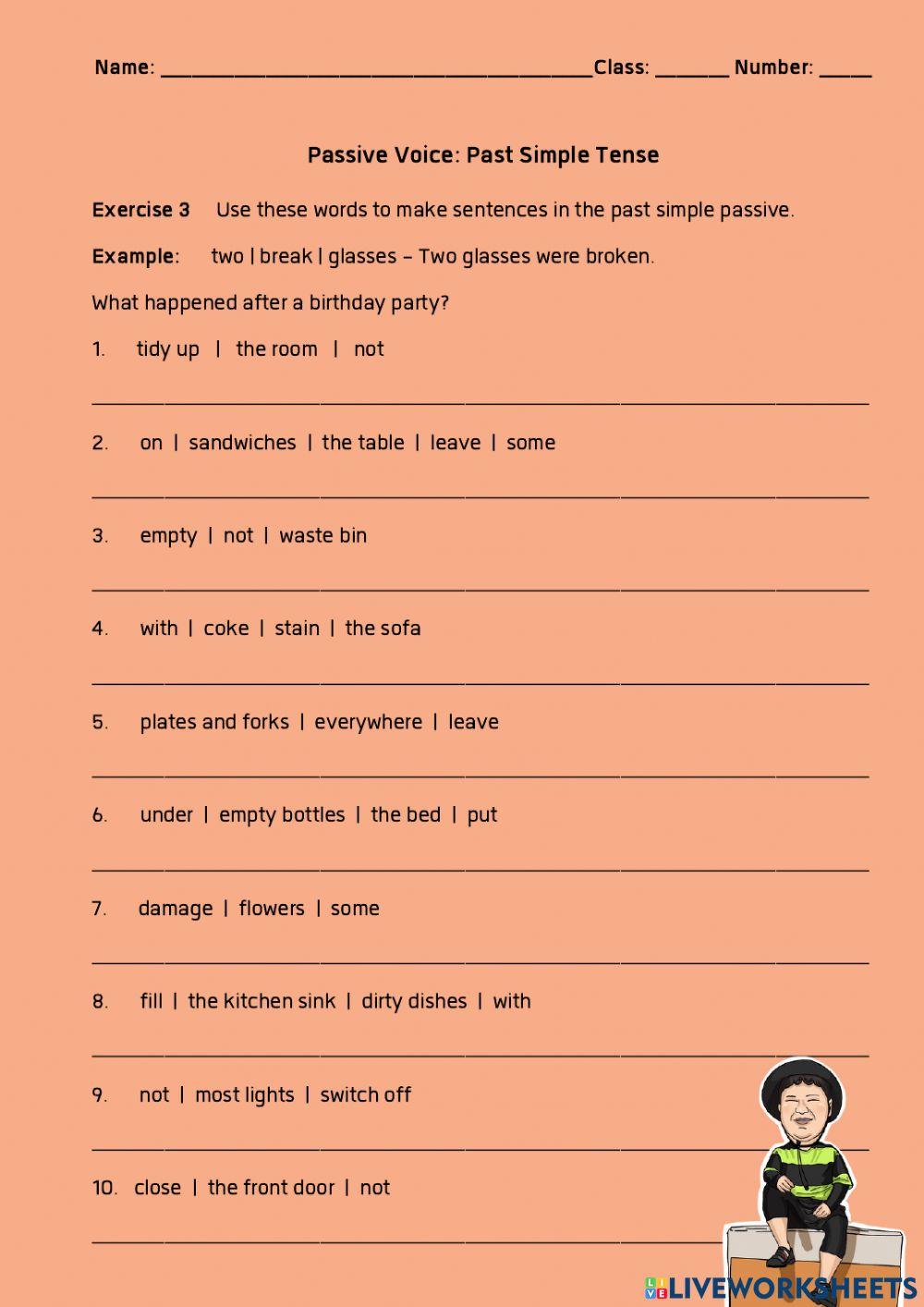 Active Voice and Passive Voice: Past Simple Tense