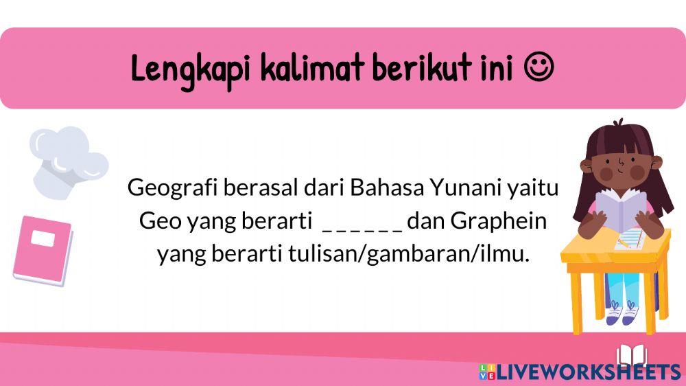 Quiz Geografi Kelas X Bab 1 Pengantar Dasar Geografi