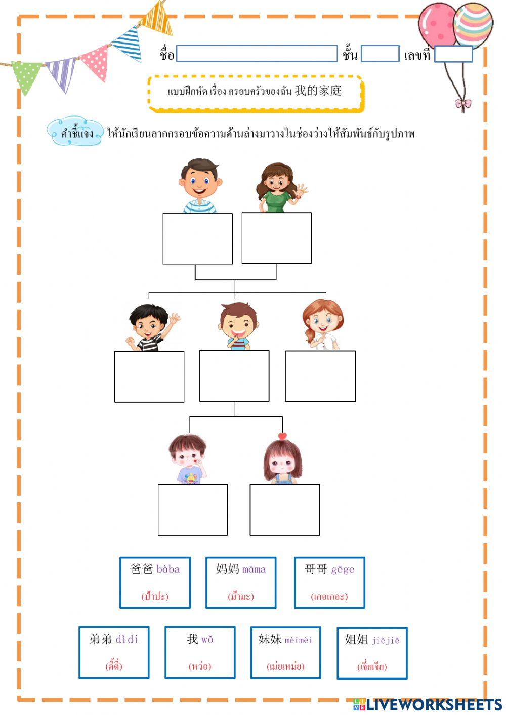 ครอบครัวของฉัน 我的家庭