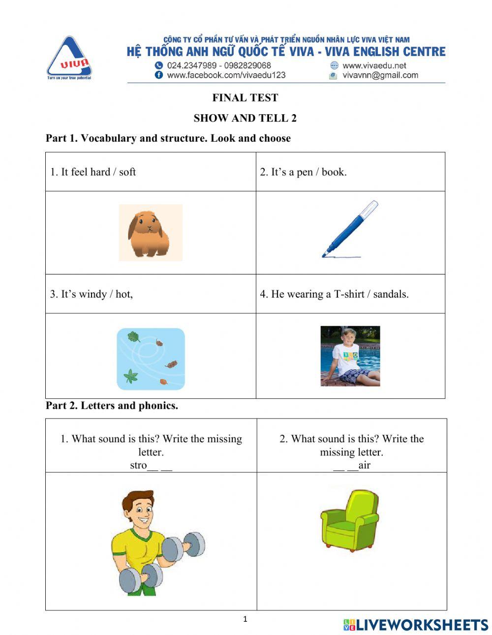 Show and tell 2: Final test