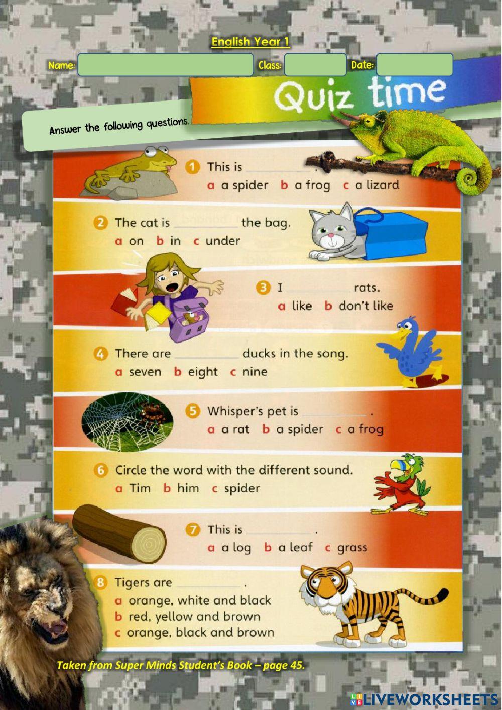 Year 1: Pet Show 8 - Quiz Time!