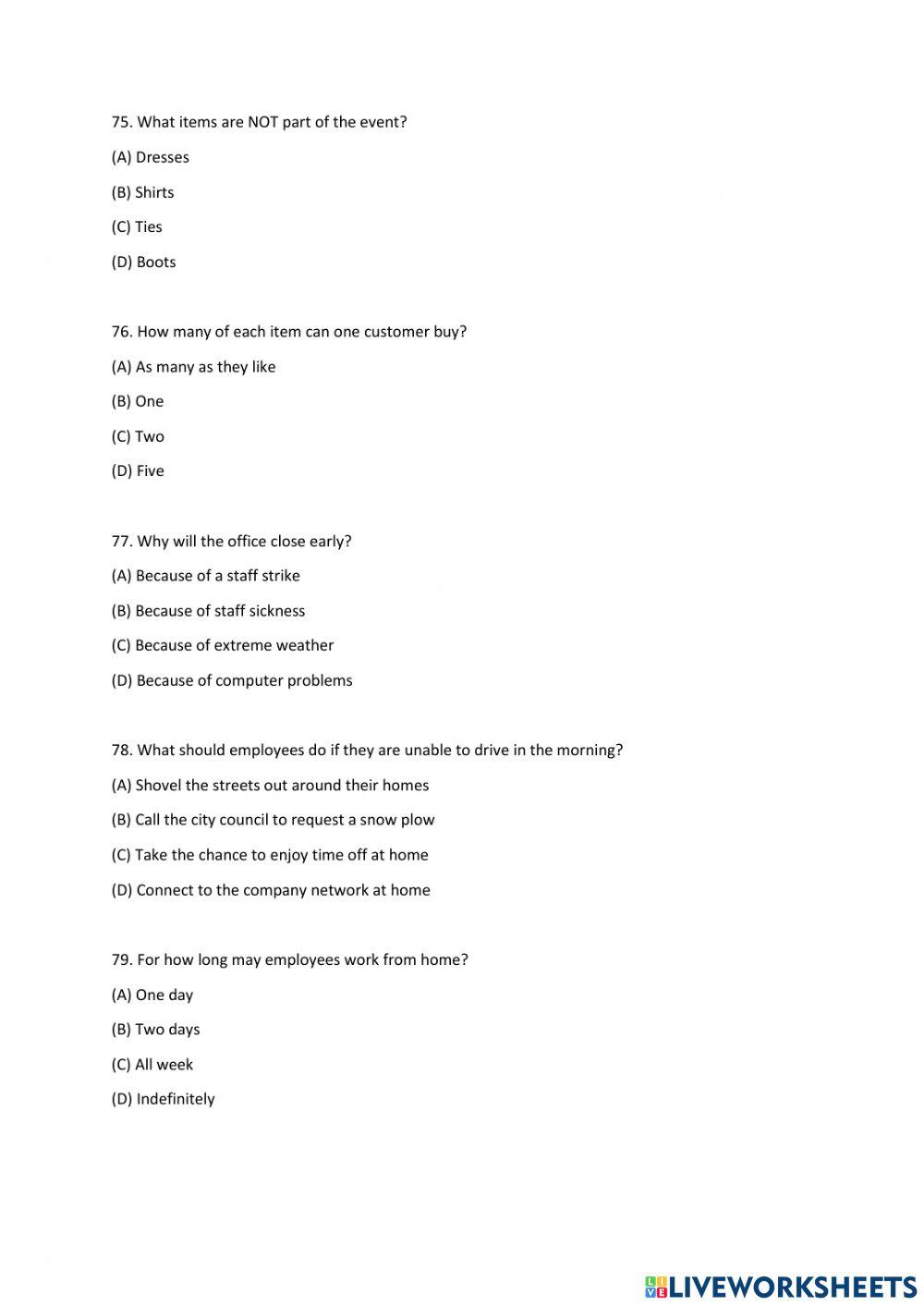 Toeic practice test-part 4