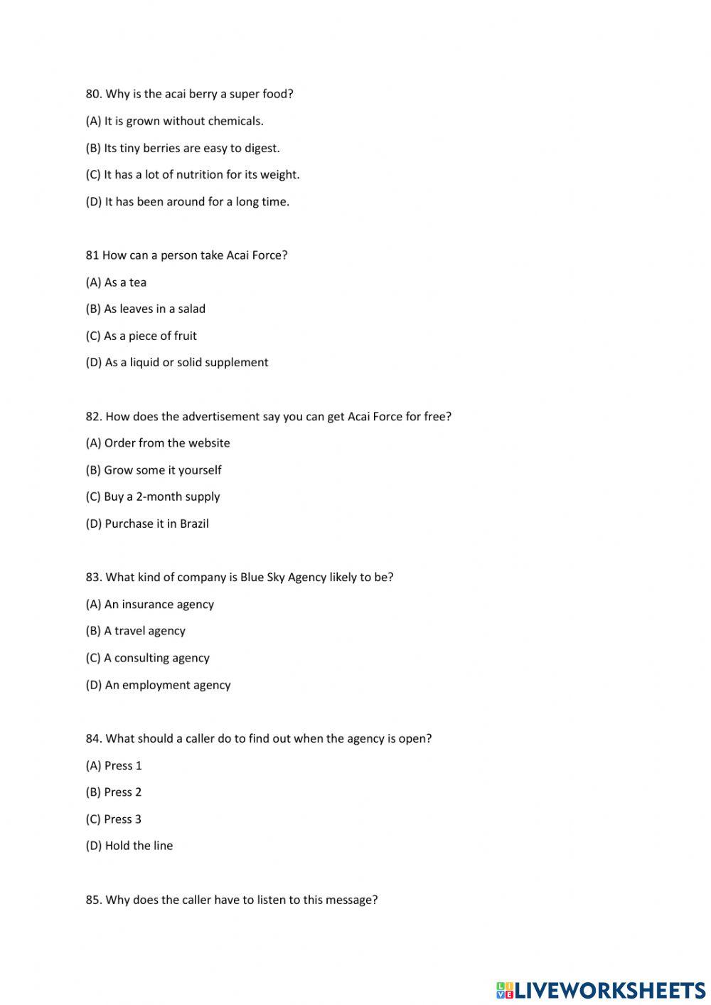 Toeic practice test-part 4
