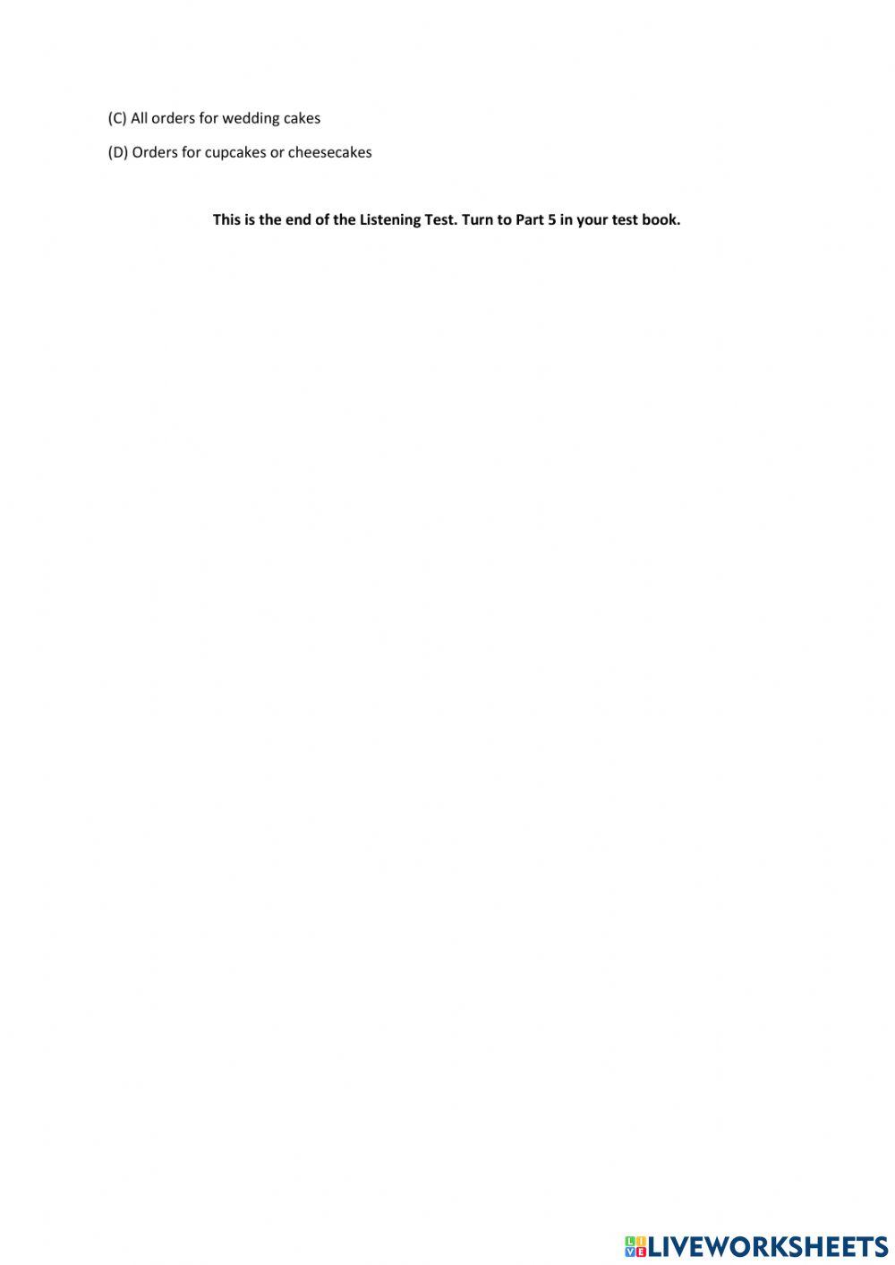 Toeic practice test-part 4