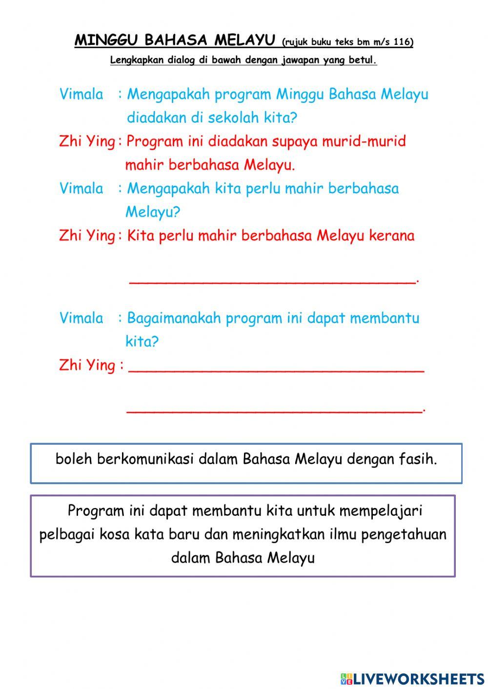 Latihan bahasa melayu