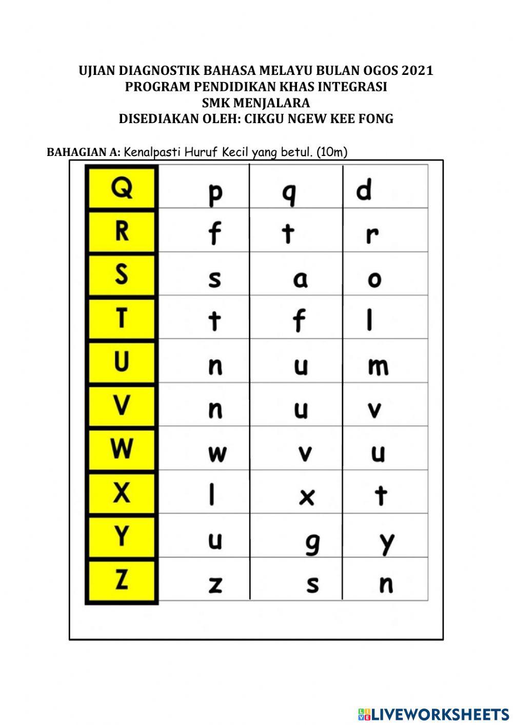 Ujian diagnostik bahasa melayu komunikasi