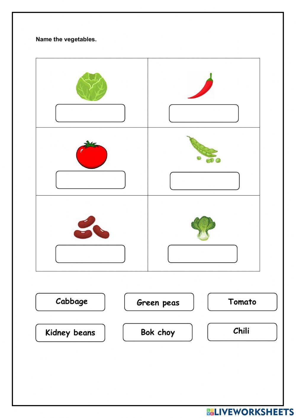 Name the vegetables