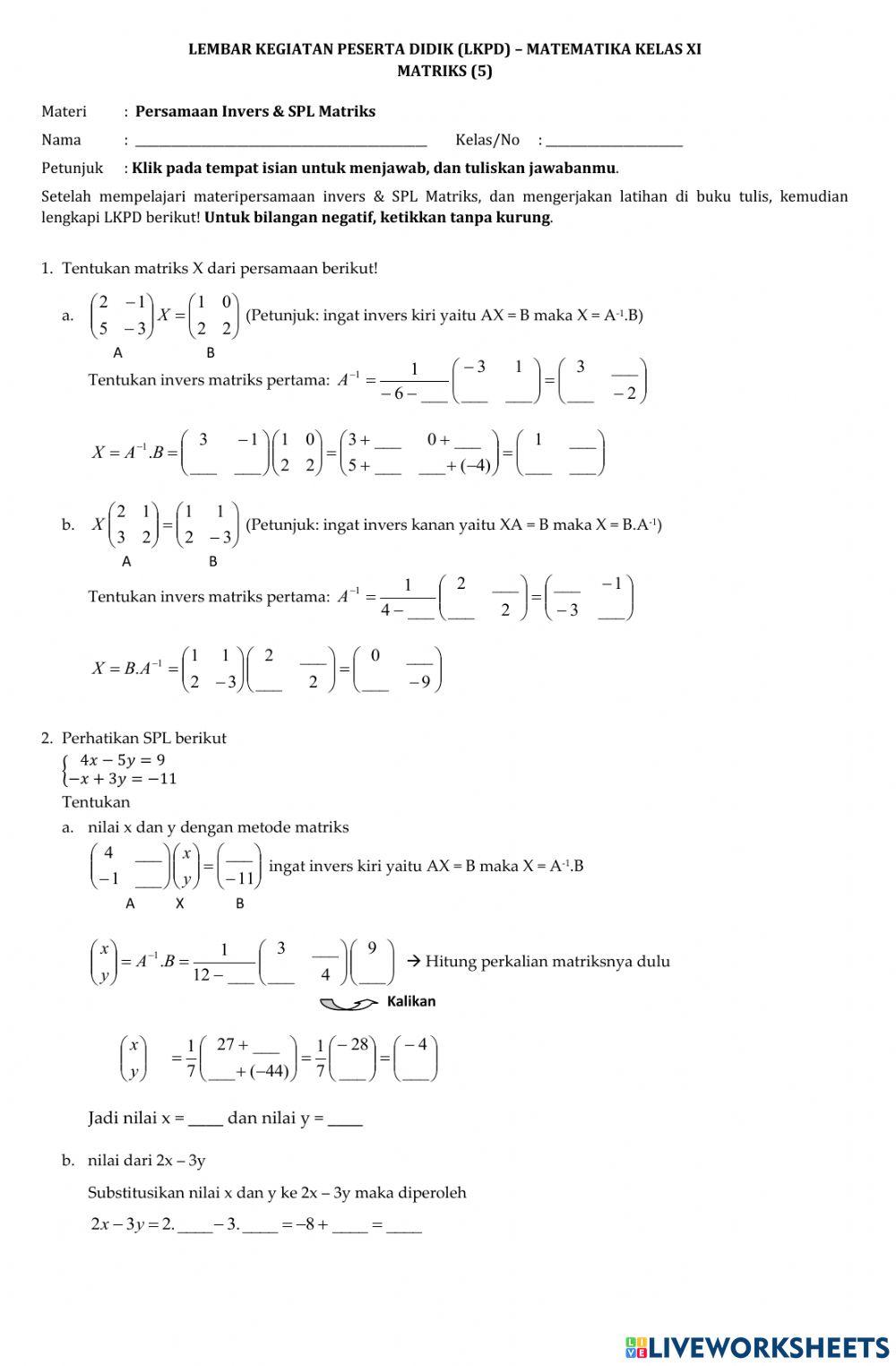 LKPD Matriks (5) LKPD Matriks (5)