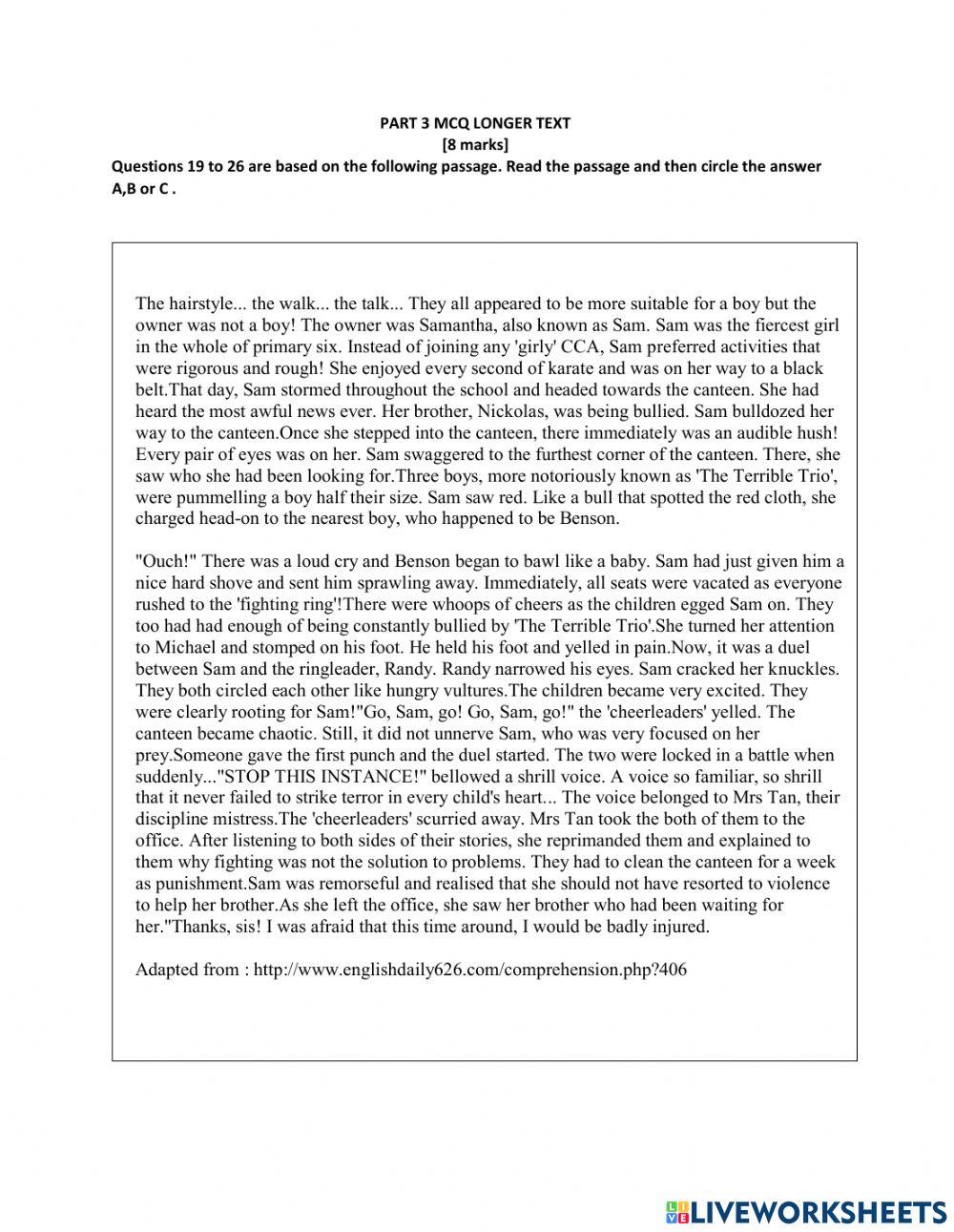 Pentaksiran SPDPR English Form 4 2021