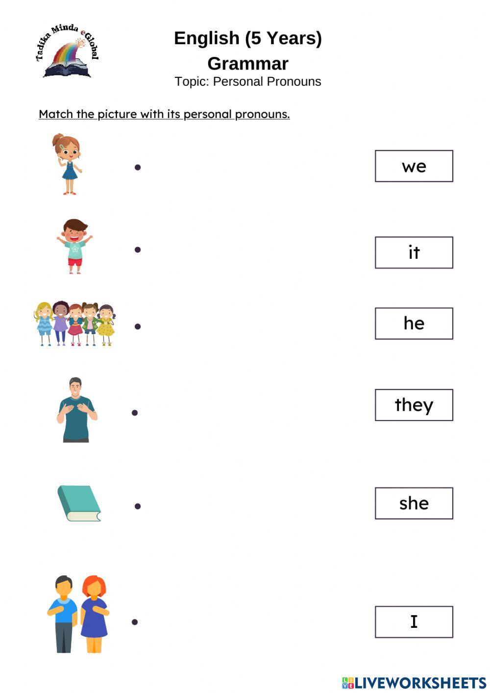 5 Years: English (Personal Pronouns)
