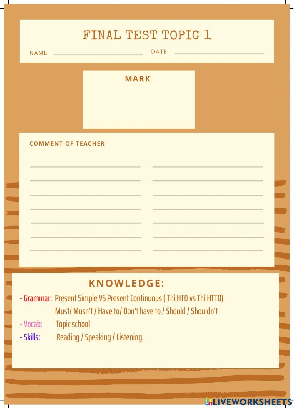 G6- final test topic 1