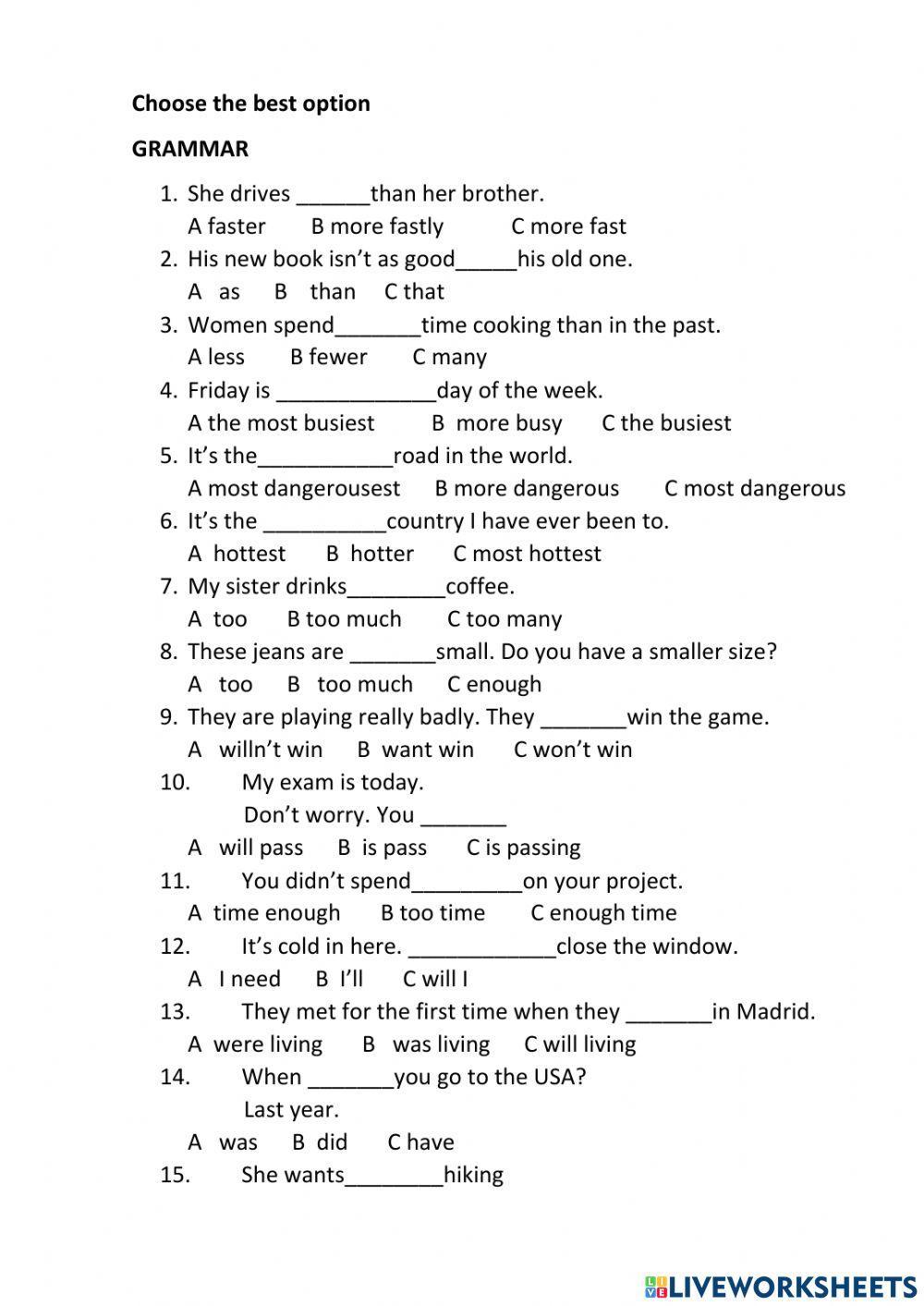 5&6 test pre-intermediate englishfile