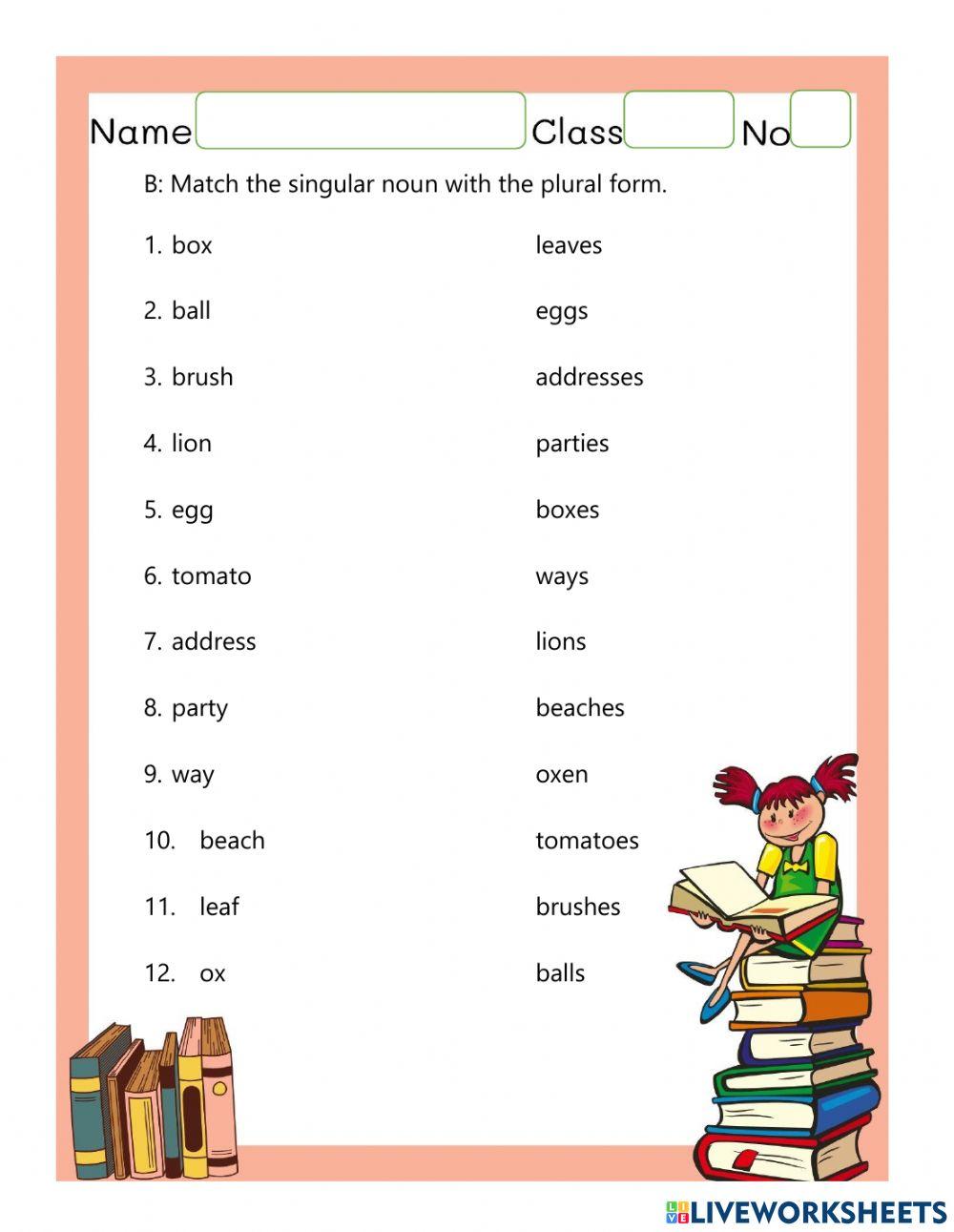 Singular and plural nouns