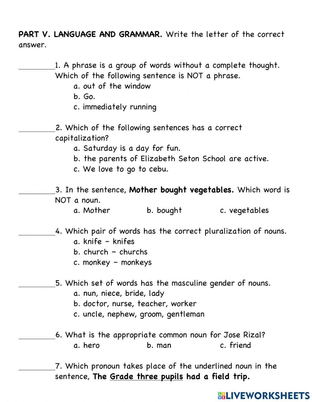 Assessment Test - English 3 SY 2021-2022