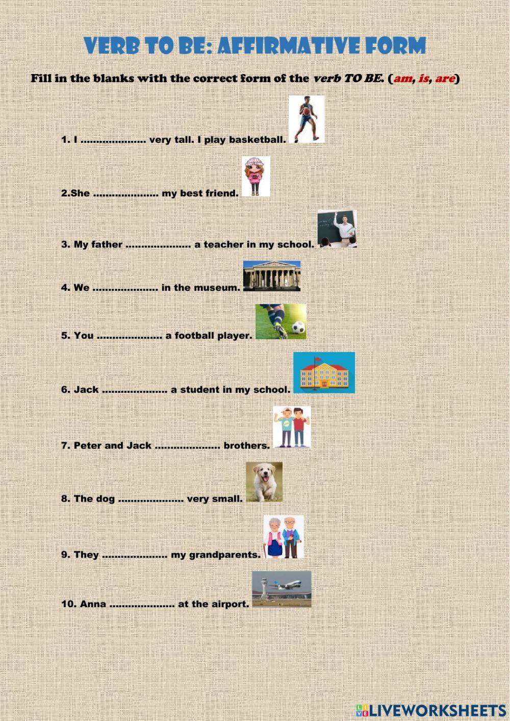 Subject pronouns. Verb to be