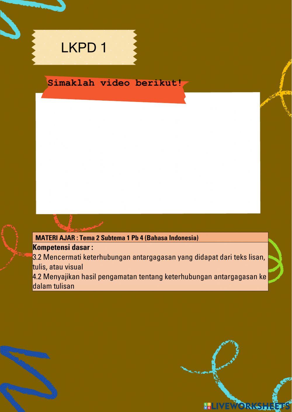 LKPD Kelas 4 Tema 2 Subtema 1 PB4