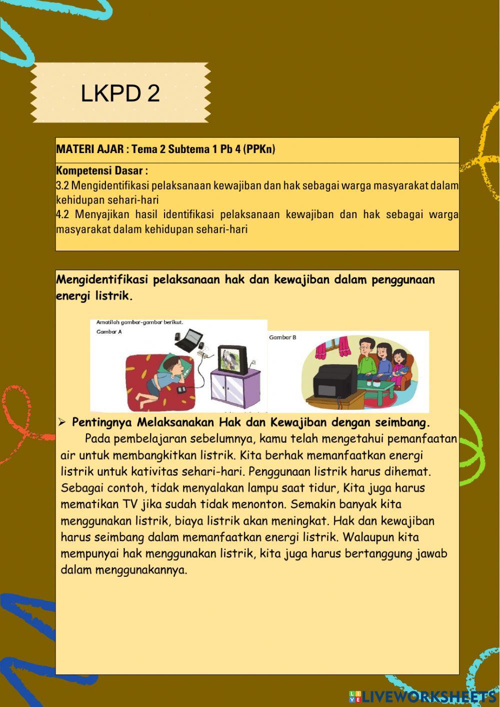 LKPD Kelas 4 Tema 2 Subtema 1 PB4