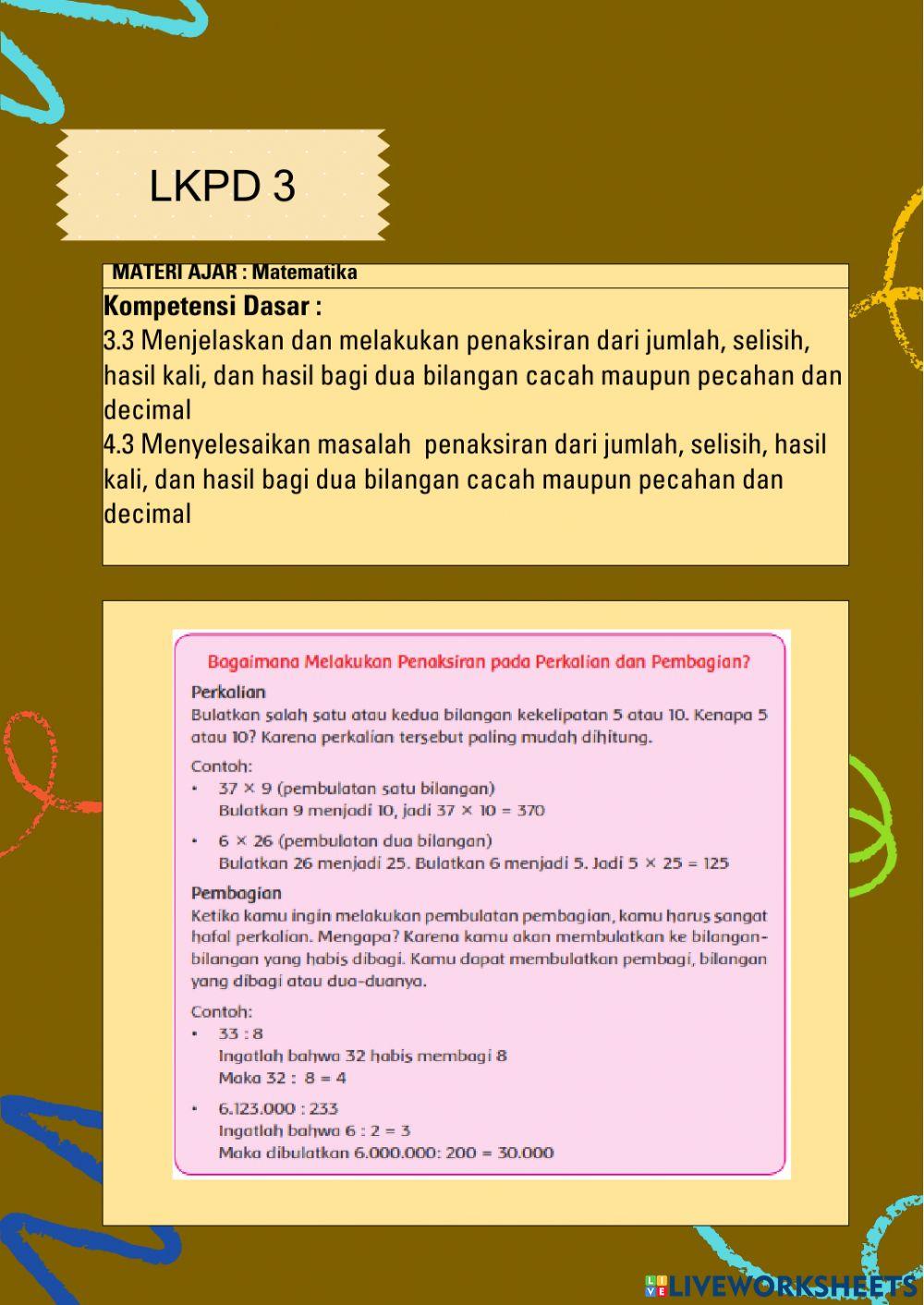 LKPD Kelas 4 Tema 2 Subtema 1 PB4