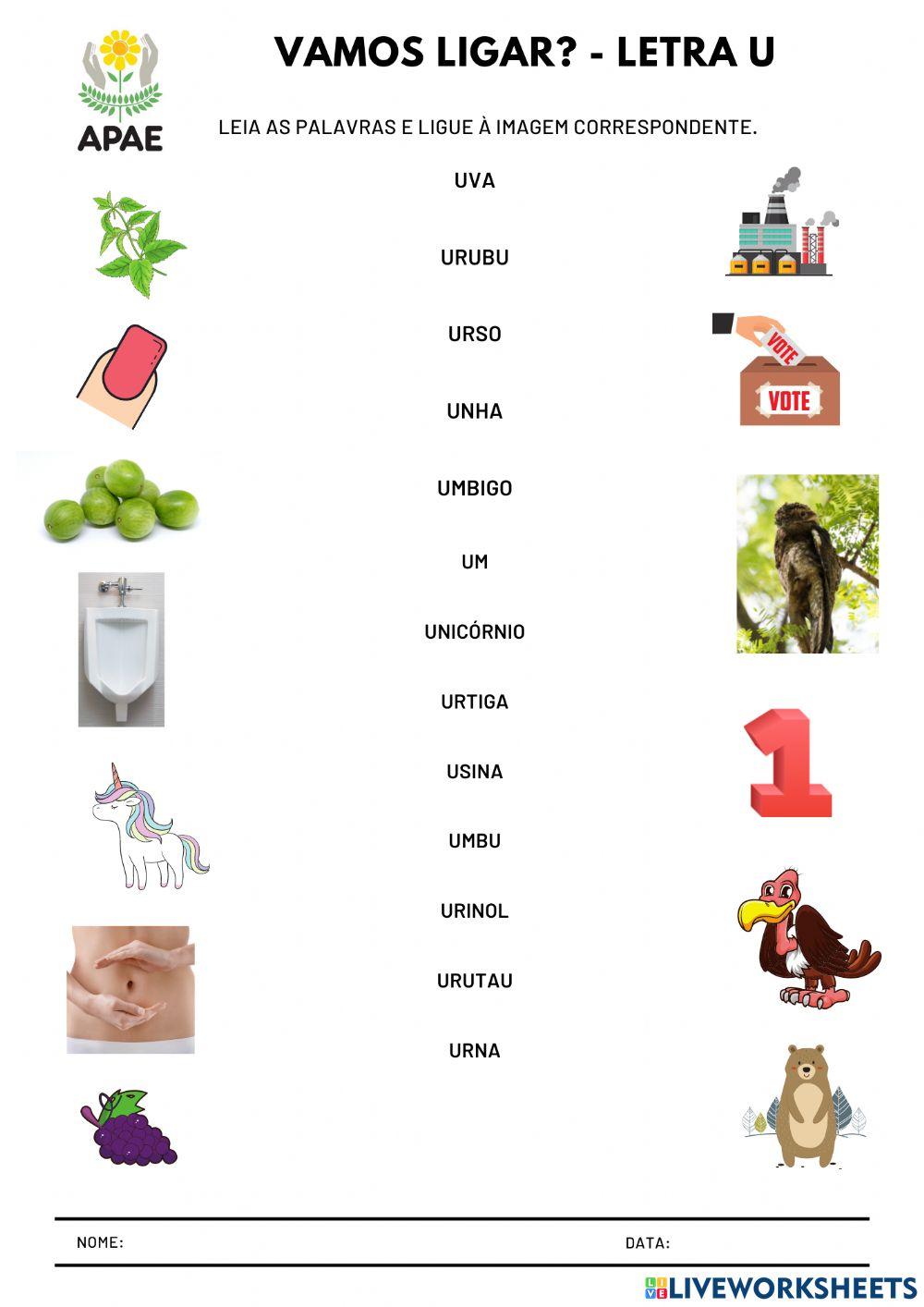 Vamos ligar? LETRA U