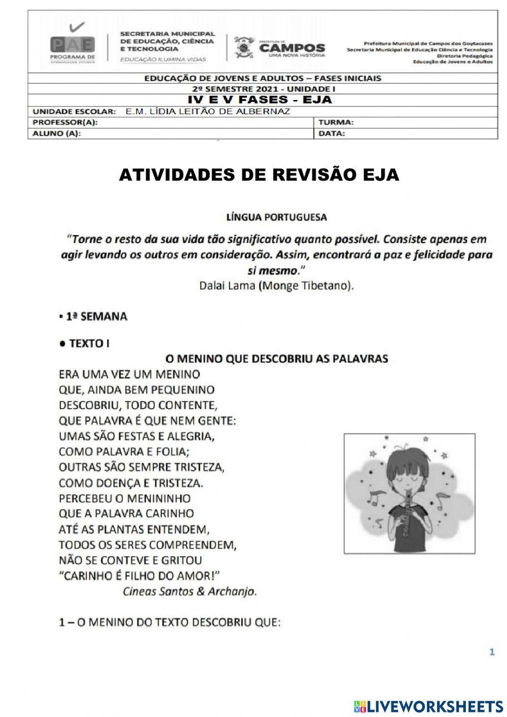 1 aula revisão EJA