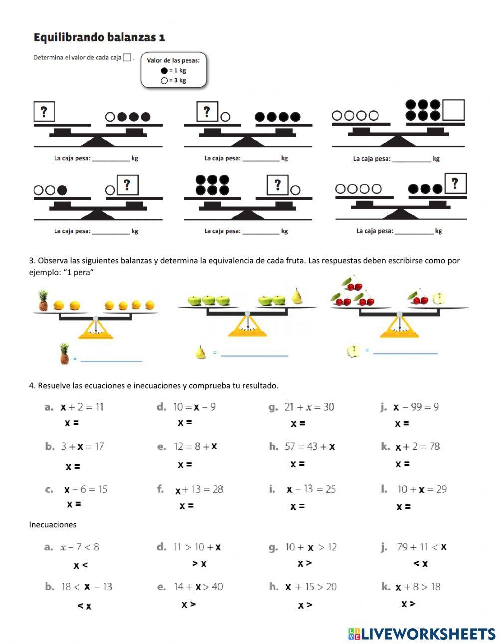 Ecuaciones e inecuaciones