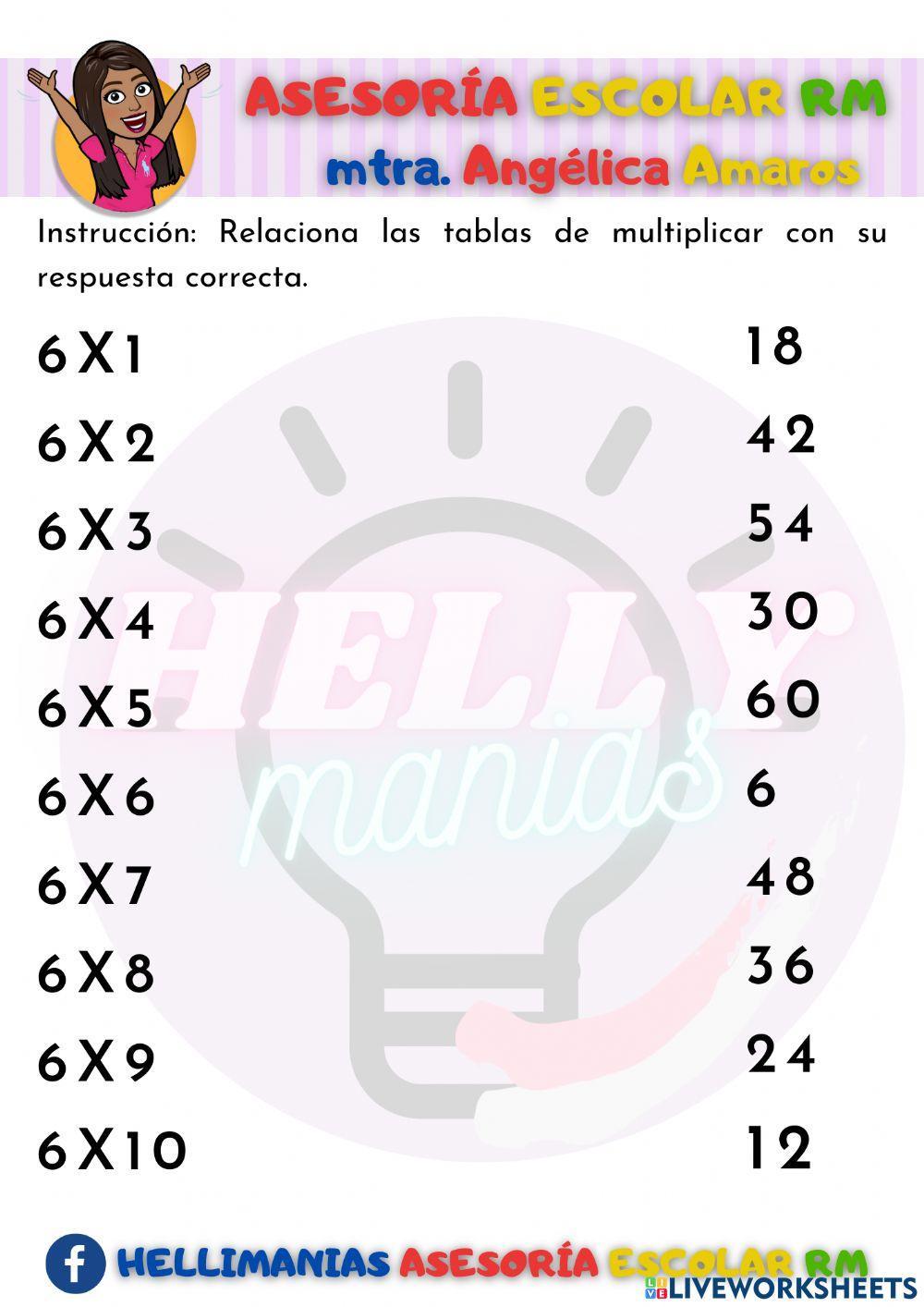 Tabla del 6 Relaciona