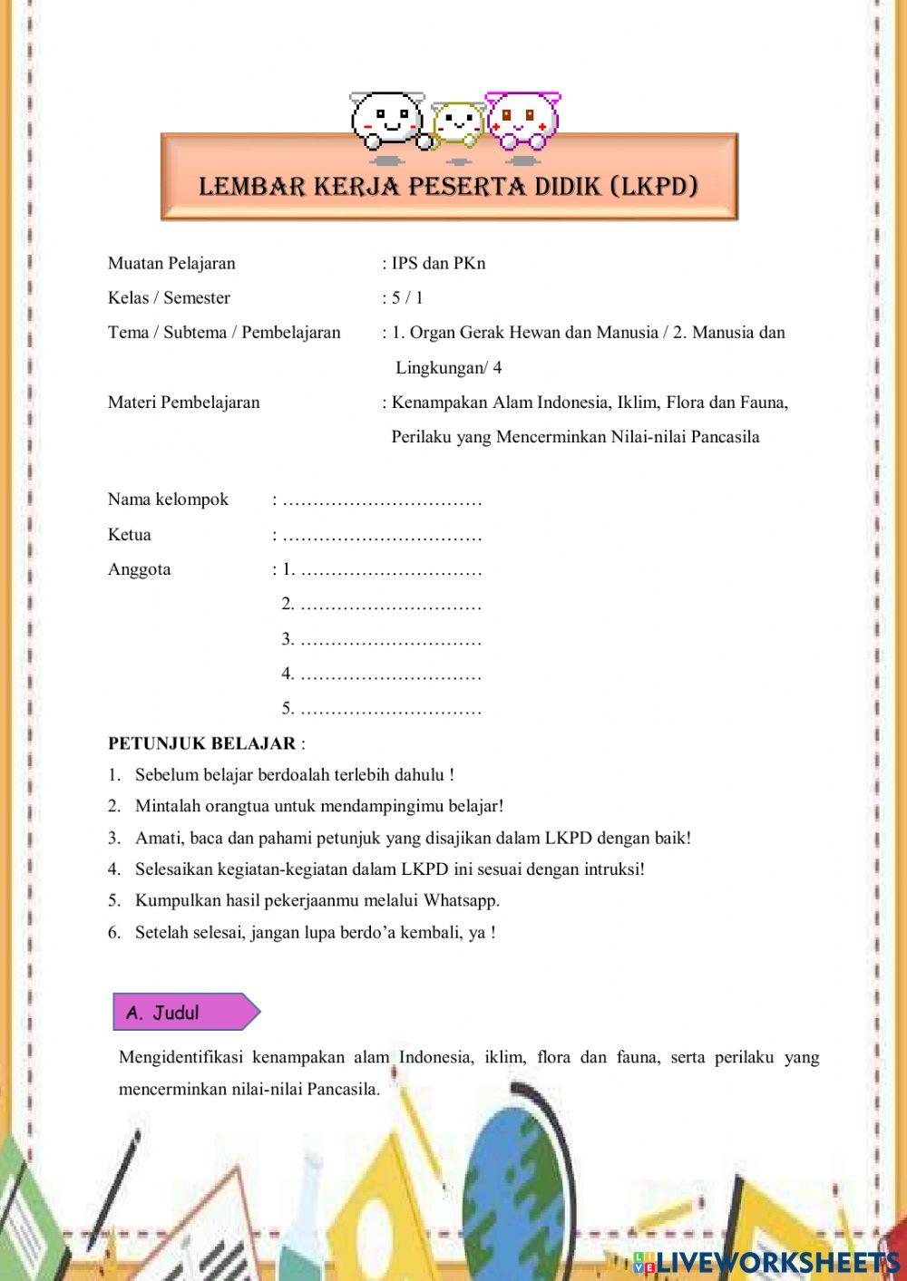 LKPD Tema 1 Subtema 2 Pembelajaran 4