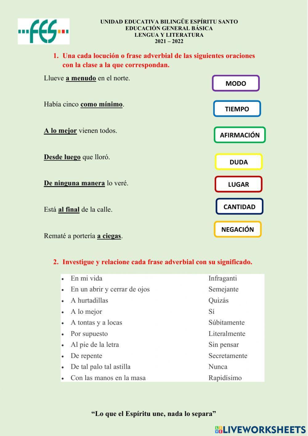 Locuciones adverbiales