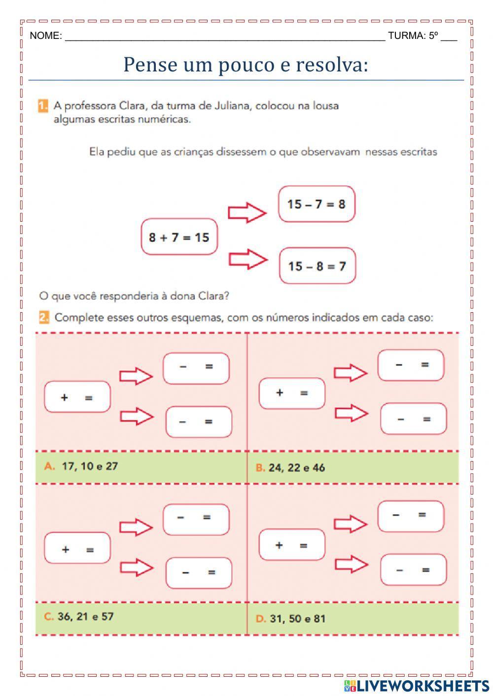 Problemas e Continhas