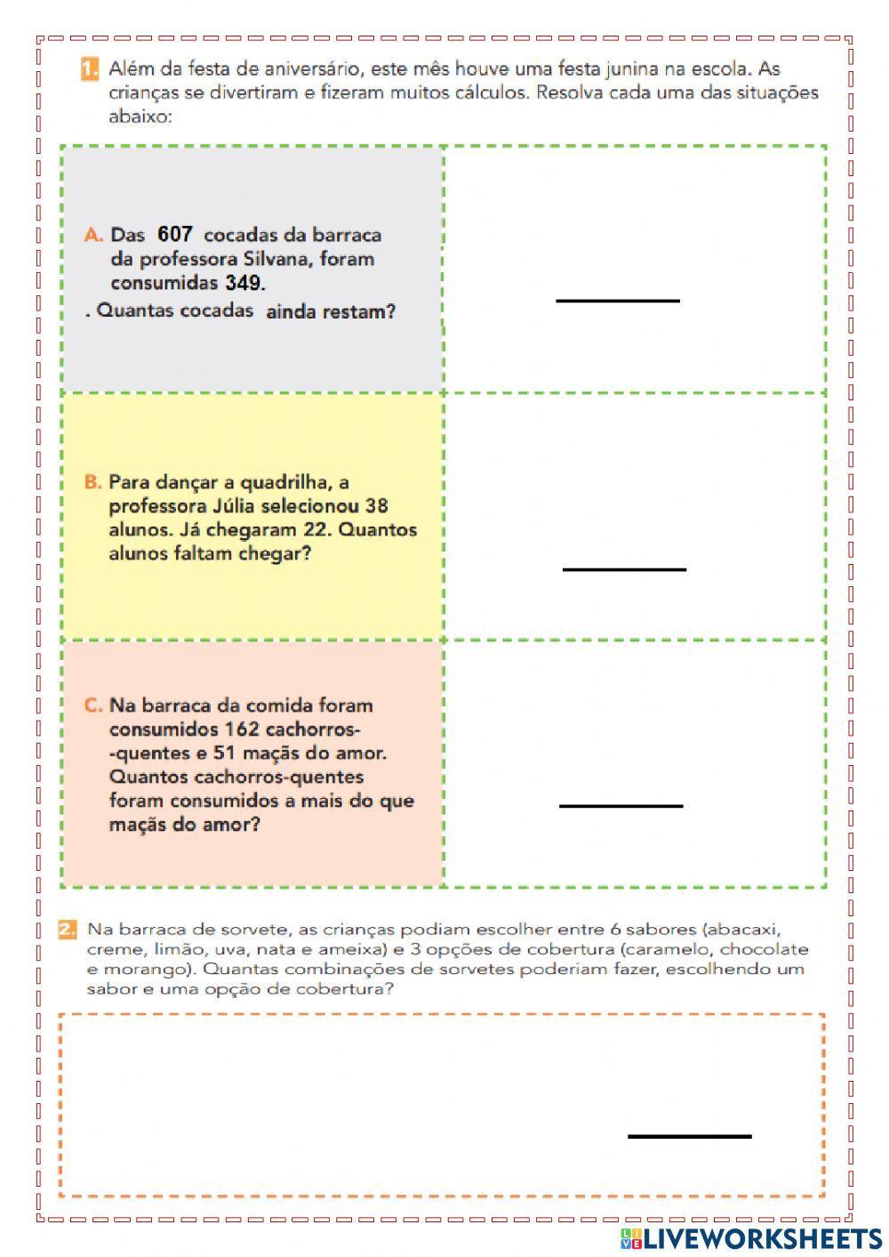 Problemas e Continhas