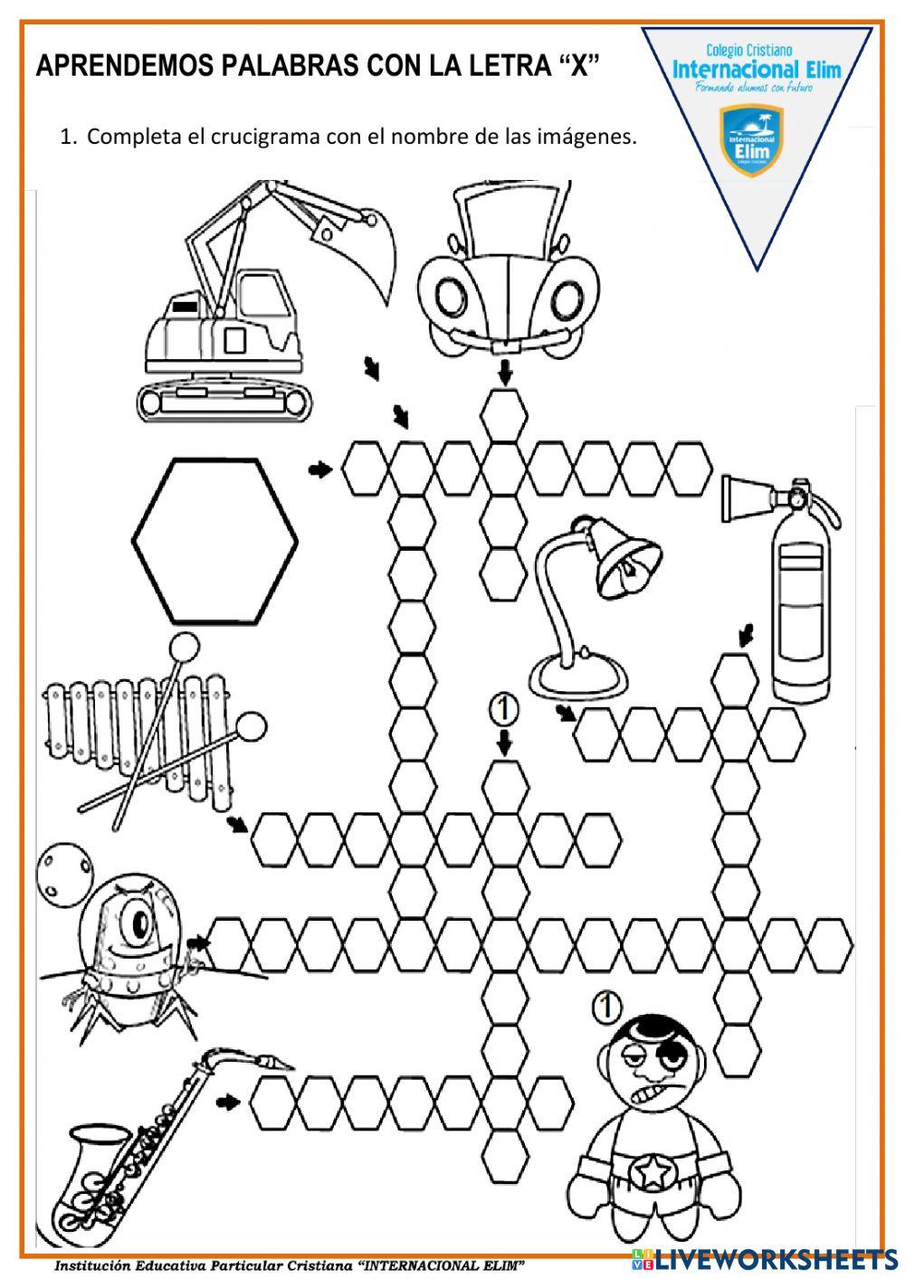 Cucigrama de la letra x