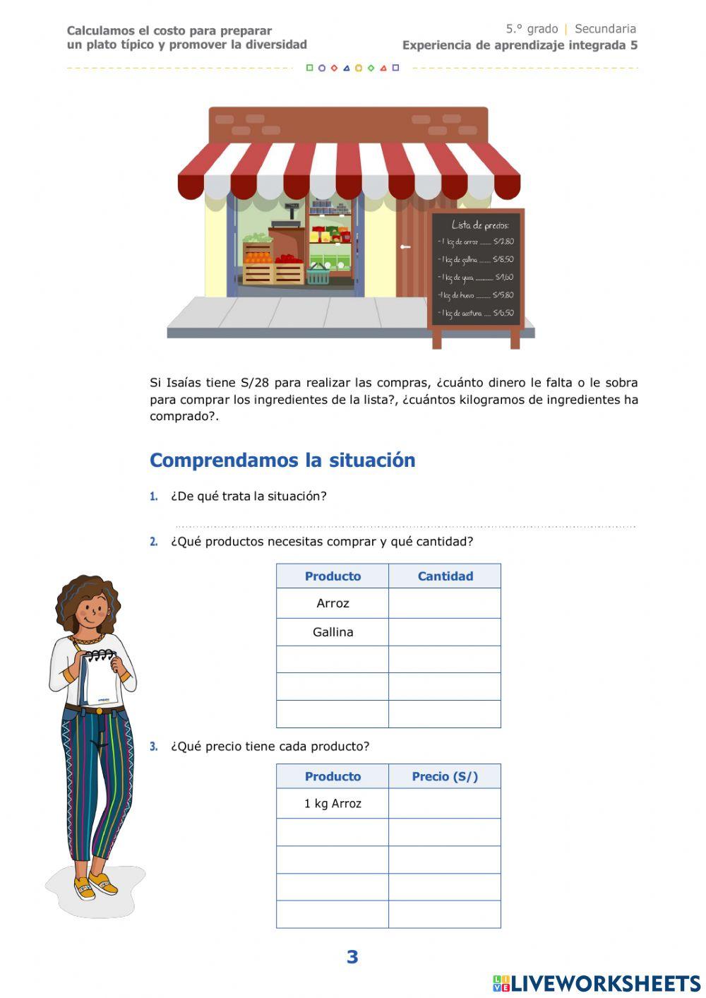 Calculamos el costo para preparar un plato típico y promover la diversidad