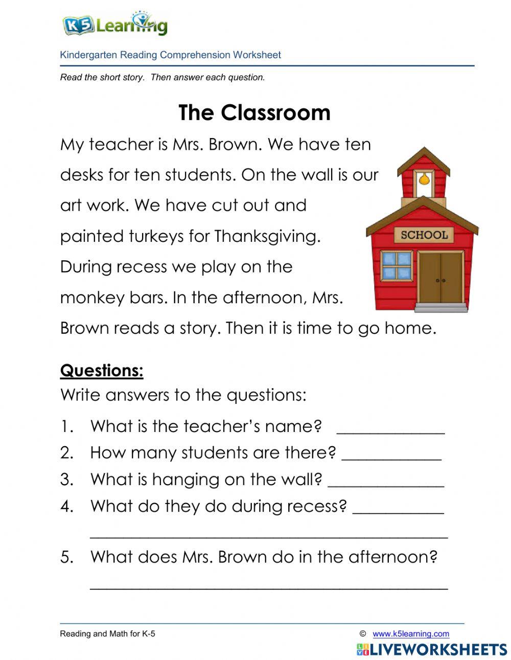 The Classroom  Reading comprehension 