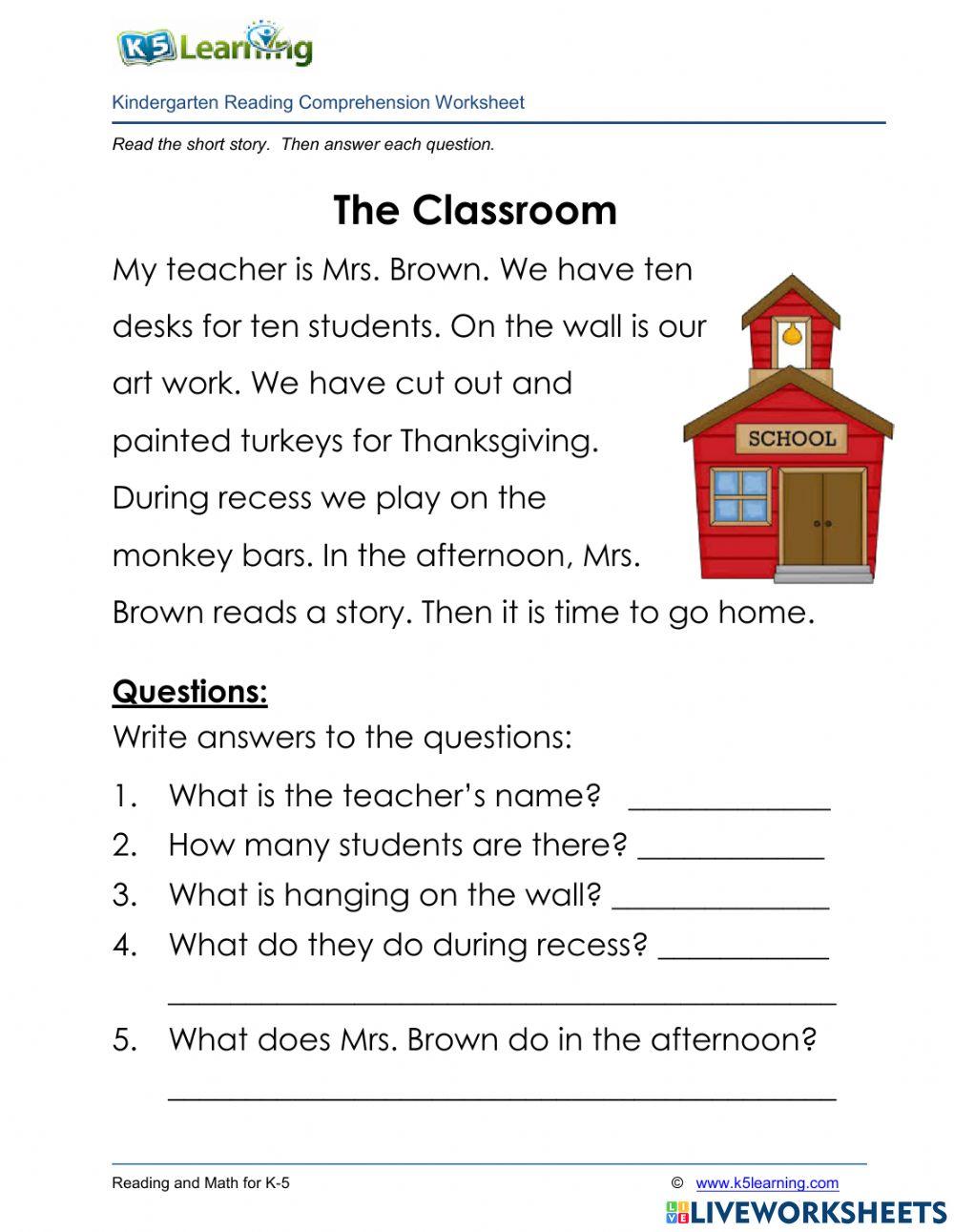 5127585 The Classroom Reading Comprehension 5127585 The Classroom Reading Comprehension