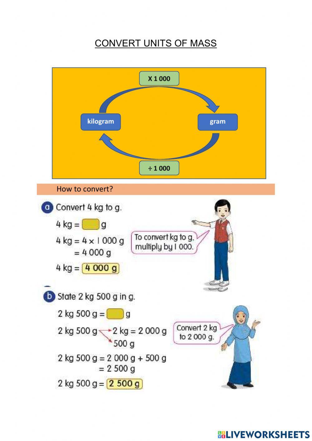 Convert units of mass