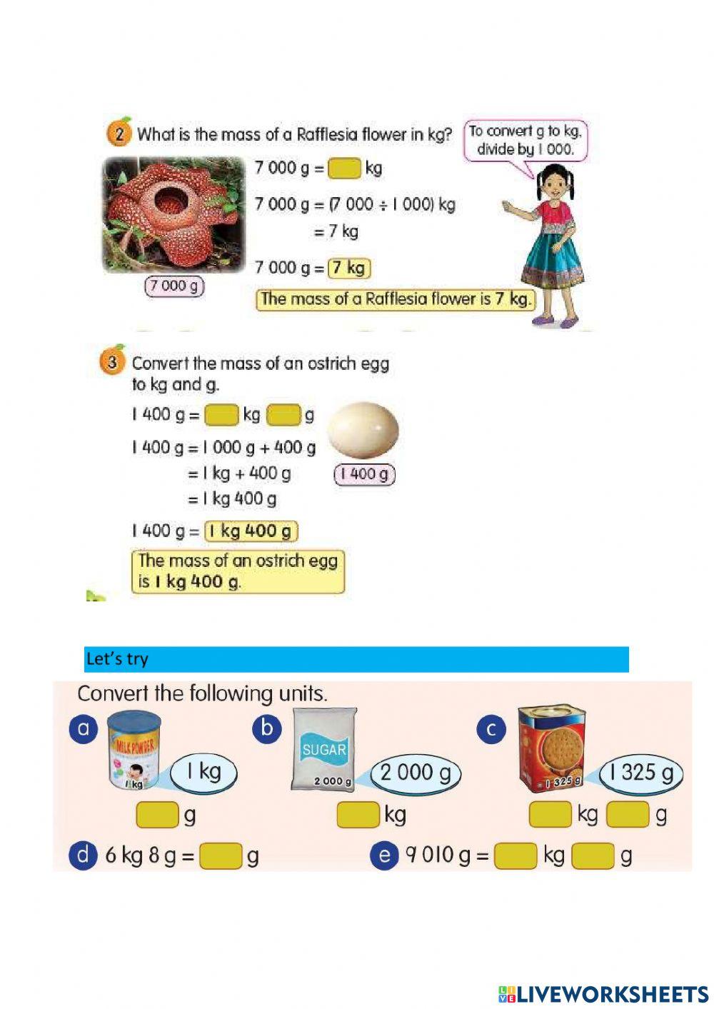 Convert units of mass