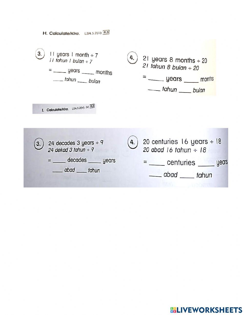Time online exercise for YEAR 4 | Live Worksheets