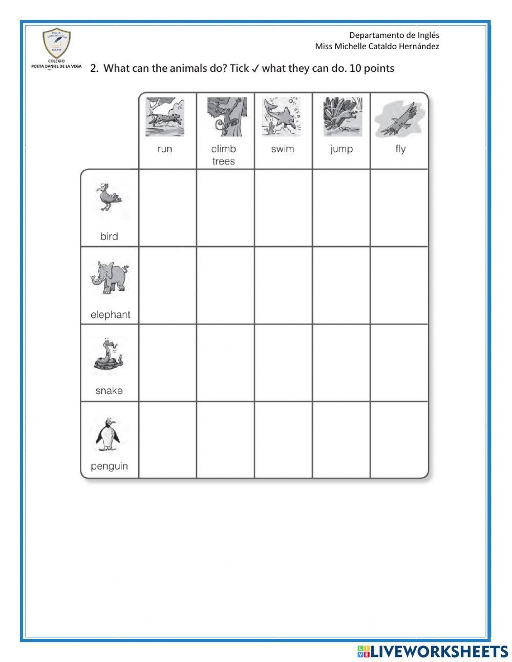 2nd Junior, Test: Unit 4