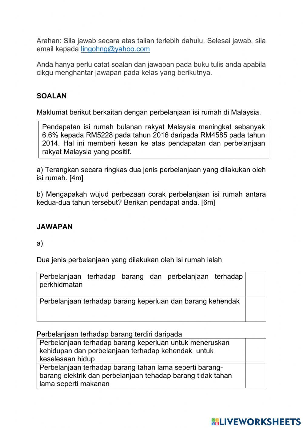 3.3.5 faktor yang mempengaruhi corak perbelanjaan pengguna